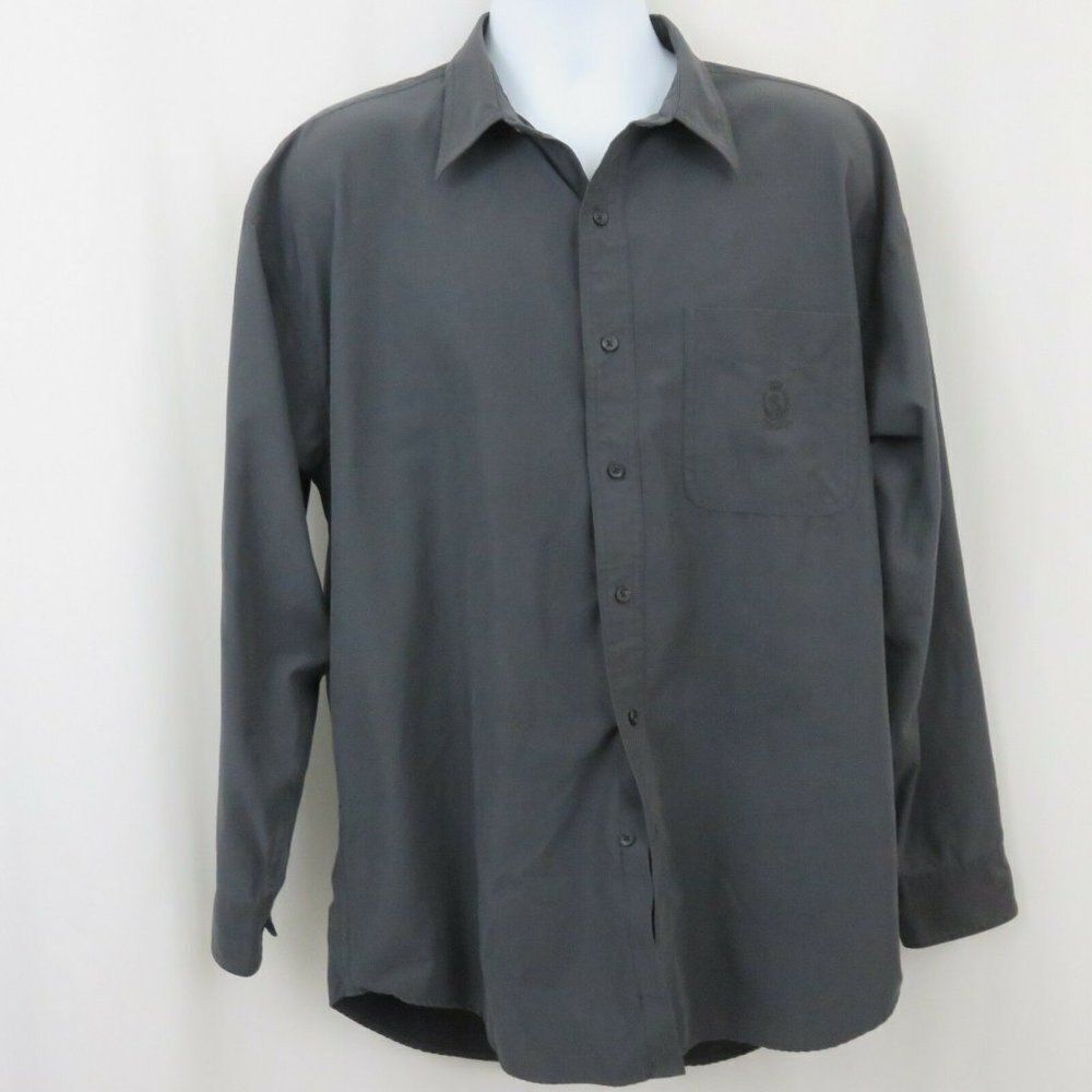 Chaps Ralph Lauren Charcoal Gray Shirt Mens L